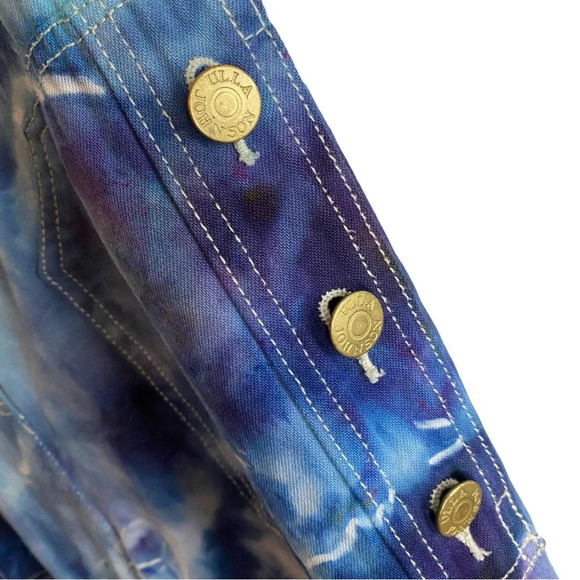 Ulla Johnson Wide Leg Flare Jeans High Rise Womens Size 8 Mixed Blue Ocean Waves - Picture 7 of 16